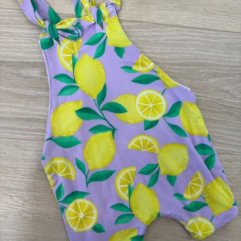 Little Sleepies Lavender Citrus Custom Bamboo Shortalls Overalls